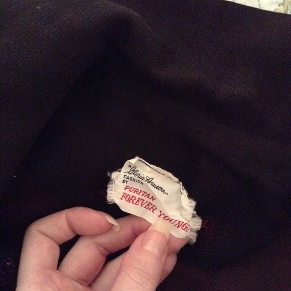 Vintage 1960s Black Skirt Suit with Peter Pan Collar - Picture 4 of 4